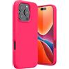 Captor Cover iPhone 16 Pro Max Custodia Colorata in Silicone Liquido, Flessibile, Bordo Rialzato per Schermo e Fotocamera, Morbida Con Microfibra Interna per iPhone 16 Pro Max Cover (Fucsia)