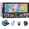 Hodozzy Autoradio CarPlay Android Auto-6,86 Pollici HD Schermo Touchscreen 2 Din Bluetooth Auto Stereo Supporta Mirrorlink/FM Radio/Tipo-C/USB/TF/AUX Lettore MP5 Auto con Telecamera Posteriore