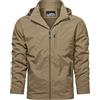 Generico Giacca da Uomo Impermeabile Esterna Giacca da Pioggia Leggera Softshell Arrampicata Abbigliamento da Trekking Giacca a Vento Multitasche da Montagna