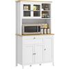 HOMCOM Dispensa Cucina con Cassetti, Ripiani Aperti e Scaffali Regolabili in Legno, 100x40x180 cm, Bianco