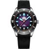 PHOIBOS orologio subacqueo da uomo automatico 300m con quadrante a onde e cinturino in caucciù Wave Master PY010R (Viola)