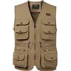KTWOLEN Uomo Gilet Multitasca Fotografi Gilet da Pesca Caccia Giubbini Reporter Senza Maniche Gilet Sportivo Smanicato da Lavoro, Cachi, L