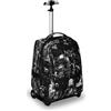 Invicta Trolley Scuola Benin Fantasy, Nero, 2 in 1, Con Spallacci Uso Zaino, Tasca porta Borraccia e Porta Laptop, Scuola & Viaggio, Ragazzi