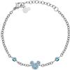 Disney Bracciale Mickey Mouse, Acciaio Inossidabile e Zirconi per Bambini, Lunghezza 13-18cm, Gioielli