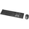 Amazon Basics mouse wireless ricaricabili, tastiera full size ultrasottile e silenziosa con tastierino numerico, Nero