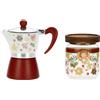 THUN, Set Caffettiera e Barattolo Porta Caffè in Vetro Borosilicato e Tappo in Acacia, Collezione Sorprese di Natale, Idea Regalo per Natale, Caffettiera Ø 15,6 cm h, Barattolo 400 ml, Ø 8,9 cm