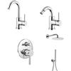 Bugnatese Kobuk miscelatore lavabo, bidet, doccia incasso con deviatore e soffione con doccetta