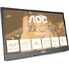 Aoc Monitor PC Portatile 15.6 1920 x 1080 Pixel Full HD IPS Luminosità 250 cd/m2 Risposta 4 ms colore Nero - 16T3EA