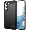 FORCELL CUSTODIA B-CASE TPU SILICONE COVER CASE PER SAMSUNG GALAXY S23 CARBON METAL BLACK