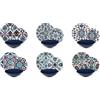 Excelsa Topkapi Servizio Piatti 18 Pezzi, Porcellana e Stoneware, Decoro Multicolore, 6 Persone