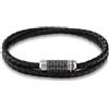 TOMMY HILFIGER Bracciale nero tube double wrap braided
