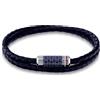TOMMY HILFIGER Bracciale blu tube double wrap braided