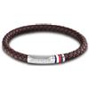 TOMMY HILFIGER Bracciale in pelle marrone interwoven braid family