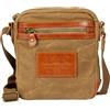 AVIREX, Borsello Camp, in Tela Cerata con Pelle, Impermeabile. Stile vintage. Con tracolla regolabile. Disponibile in Beige Desert e Verde Kaki (Beige Desert)
