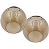 Lhh 2 paralumi E14 Castello amber lampada da terra in vetro di ricambio paralume paralume paralume di ricambio per lampada a sospensione, lampada da tavolo (2 x color oro)