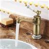WyldSenc Rubinetto da bagno in stile retrò, in ottone anticato, per lavabo in bronzo, miscelatore monocomando per bagno e cucina
