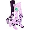 WELLYOU collant per bambini per bambina, set di 3, calzamaglia, cotone alta quota, taglia 62-146 - Made in EU (110-116, Viola)