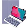 leleyo Custodia Tastiera per Tablet Lenovo Tab M10 Plus da 10,3 pollici FHD (TB-X606F/TB-X606X) / K10 (TB-X6C6), Cover Intelligente con Tastiera Bluetooth Wireless Rimovibile Magnetica QWERTY, viola