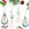 Bluelves Ciondoli Natalizi Albero di Natale, 4 Pezzi Pendenti Bambola di Natale, Ciondolo Natalizi Babbo, Ciondoli di Natale Pupazzo di Neve Peluche, Addobbi Albero di Natale