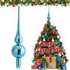 JOYUE Puntale per Albero di Natale 26 cm in Vetro Blu - Christmas Tree Topper, Decorazione Natalizia