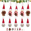 BOFUNX 10pcs Ciondoli Albero Natale Addobbi Gnomi Natalizi Decorazioni Albero di Natale con Pigne Gnomo Pendenti Fai da Te Decorazioni Natalizie Artigianato da Appendere