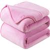 HOZY Plaid Coperta Pile Matrimoniale Antistatica - Super Morbido Coperta leggera e Calda - Adatta per Copriletto Copriletto e Copridivano - Rosa Grande 150x200cm
