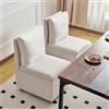 Roomark Sedie da pranzo con ruote, set da 2 pezzi, comoda sedia imbottita con schienale, moderna in tessuto di lino, per sala da pranzo, 2 pezzi, sedie da cucina con ruote (beige)