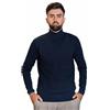 POSITANOCOAST Dolcevita Uomo Invernale Elegante Mezzo Collo Modello Avellino Pullover Caldo a Maniche Lunghe Maglioncino Slim Fit (IT, Testo, XXL, Regular, Regular, Blu)