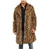 KHIRVWL Cappotto Uomo in Pelliccia Sintetica Invernale Morbido Leopardata Giacca Lunga Cardigan Outwear Caldo Cappotto da Uomo Cappotti e Giacche da Uomo di Elegante Giacca Parka Giubbotto Spessa Caldo