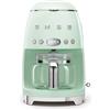 Smeg, Macchina da Caffè Filtro DCF02PGEU, Funzione Aroma e Autostart, Caraffa in Vetro Fino a 12 Tazze, 2 Livelli di Intensità, Modalità Keep Warm, 1050W, Verde Pastello