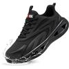 LARNMERN Scarpe Antinfortunistiche Uomo Anti-Schiacciamento Ammortizzazione Comodo Traspiranti Leggere Scarpe da Lavoro con Punta in Acciaio(Nero Impermeabile,37.5EU)