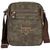 Avirex, Borsello Medio con Tracolla Regolabile in Canvas Spalmato con Parti in Ecopelle, Tracolla da Uomo, Collezione Pasadena, PSD03 (Dark Green)