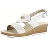 inblu Sandali Donna Estive Elegante Ciabatte Sandali Donna Estivi Doppia Fascia Ciabatte Mare Spiaggia Perline Strass Elastico Cinturino Imbottito Fibia Tacco Soft RN0019 (Bianco, 40)