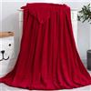 Highdi Coperta Pile Divano Plaid, Morbida Coperte per Letto Singolo Matrimoniale Soffice e Calda Coperta Pile Invernale per Animali Bambini Adulti (120x200CM,Rosso)