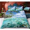 FANSU Set di Biancheria da Letto di 3D Mare Oceano Stampa Digitale, 3 Pezzi in Microfibra con Chiusura e Federa a Cerniera Set Copripiumino Matrimoniale (140x200cm-2pcs,Pesce Tropicale)