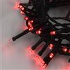 Partenopea serie stringa catena luminosa di luci 100 LED per albero di Natale da Esterno natalizie ed Interno controller con 8 giochi di luce e Memoria cavo verde (Rosso, 5 metri)