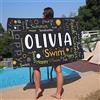 NIBESSER Telo Mare Personalizzato con Nome Telo Mare Microfibra Grande 75x150 cm Asciugamano Mare Antisabbia ad Asciugatura Rapida Ultra-morbido per Piscina Viaggio Sauna, A- Nero