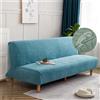 Surwin Copridivano Senza Braccioli 2/3 Posti Elasticizzato Jacquard Impermeabile Antimacchia Fodera per Divano Letto Antiscivolo Lavabile Pieghevole Clic Clac Copri Divano (160-190cm,Blu)