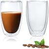 TNSLAND Set di 6 Tazzine Caffe da Caffè Doppia Parete da 80 ml Bicchieri da Caffè Espresso, Tazze da Moka in Vetro Borosilicato Vetri Termici Resistenti Al Calore (2, 450 ml)