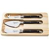 Laguiole Style de Vie Coltello da Formaggio Premium Line, 3 Pezzi, nero