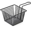 Tomotato Mini Cestino per Patatine Quadrato 10x10cm, Cestino in Metallo per Fritti, Filtro per Presentazione Alimenti, Mini Contenitore per Patatine Fritte Gamberetti Anelli di Cipolla(Nero)