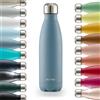 Blumtal® Borraccia termica acciaio inox Charles - borraccia termica 1 litro senza BPA - bottiglia termica a prova di perdite - borraccia 1 litro acciaio doppia parete - borracce - dove grey/grigio blu
