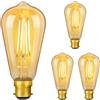 DiCUNO LED Lampadina B22 baionetta, Lampadina a filamento da 6W equivalente a 60W alogena, Bianco caldo 2200K, 660lm, Non dimmerabile, ST64 Vintage LED per lampadari e plafoniere, 4 Pezzi