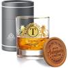 CROWNLY CRYSTAL® Bicchieri Da Whisky Personalizzati in Cristallo - Regalo per Marito, Collega, Compleanno - Idee Regali Simpatici e Originali (S)