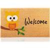 AMARU DOOR MATS Zerbino Gufo Fibra di Cocco - 70x40cm - Zerbino Ingresso Casa con Superficie Antiscivolo in PVC e Fibra Cocco - Per Corridoi,Porte Esterne-Accessori per la Casa-Design Minimalista Originale
