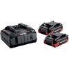 metabo Set base - 2 batterie LiHDX da 4,0 Ah, caricabatterie rapido ASC 145 - Potente e durevole, tecnologia a batteria da 18 V - ideale per i professionisti