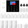 XNH Allarme Casa Senza Fili GSM, 21pcs Allarme casa WiFi, Sistema di Allarme con APP, Sirena 120DB, Sensore per Porte e Finestre, Rilevatore di Movimento, Telecomando, Compatibile con Alexa