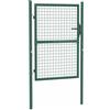 vidaXL Cancello per Recinzione Robusto Durevole Privacy con 2 Pali Serratura e Chiavi Ingresso Pedonale in Acciaio 100x125 cm Verde