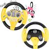 FIFIBANG Volante Giocattolo Bambini，Volante Musicale Con Rotazione a 360°, Volante per Bambini Strumento per Auto， Giocattolo interattivo per Bambini dai 2 anni in su (Giallo)