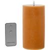 DRW Set di 4 candele in cera con LED e telecomando color caramello 10x10x20 cm